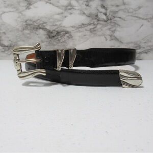Brighton Onyx Vintage 1993 Black Leather Belt Size 32
